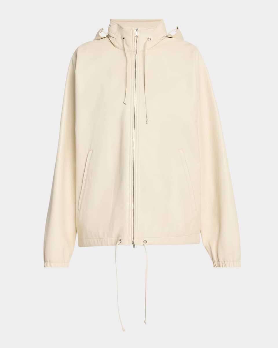 Jilly Leather Zip Hooded Jacket